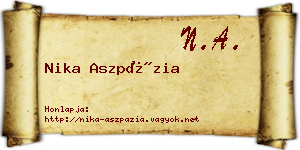 Nika Aszpázia névjegykártya